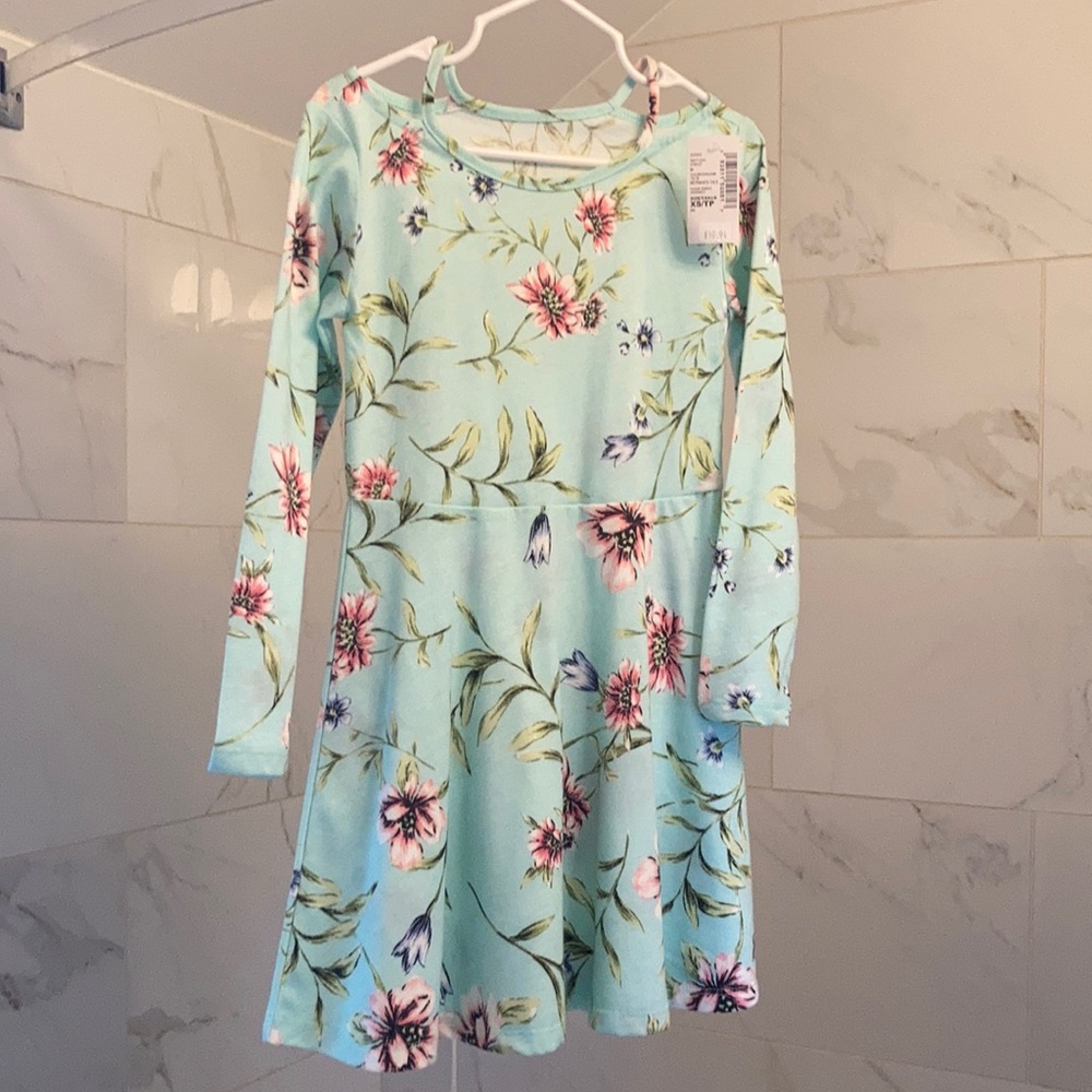 Flower Dress Cold Shoulder